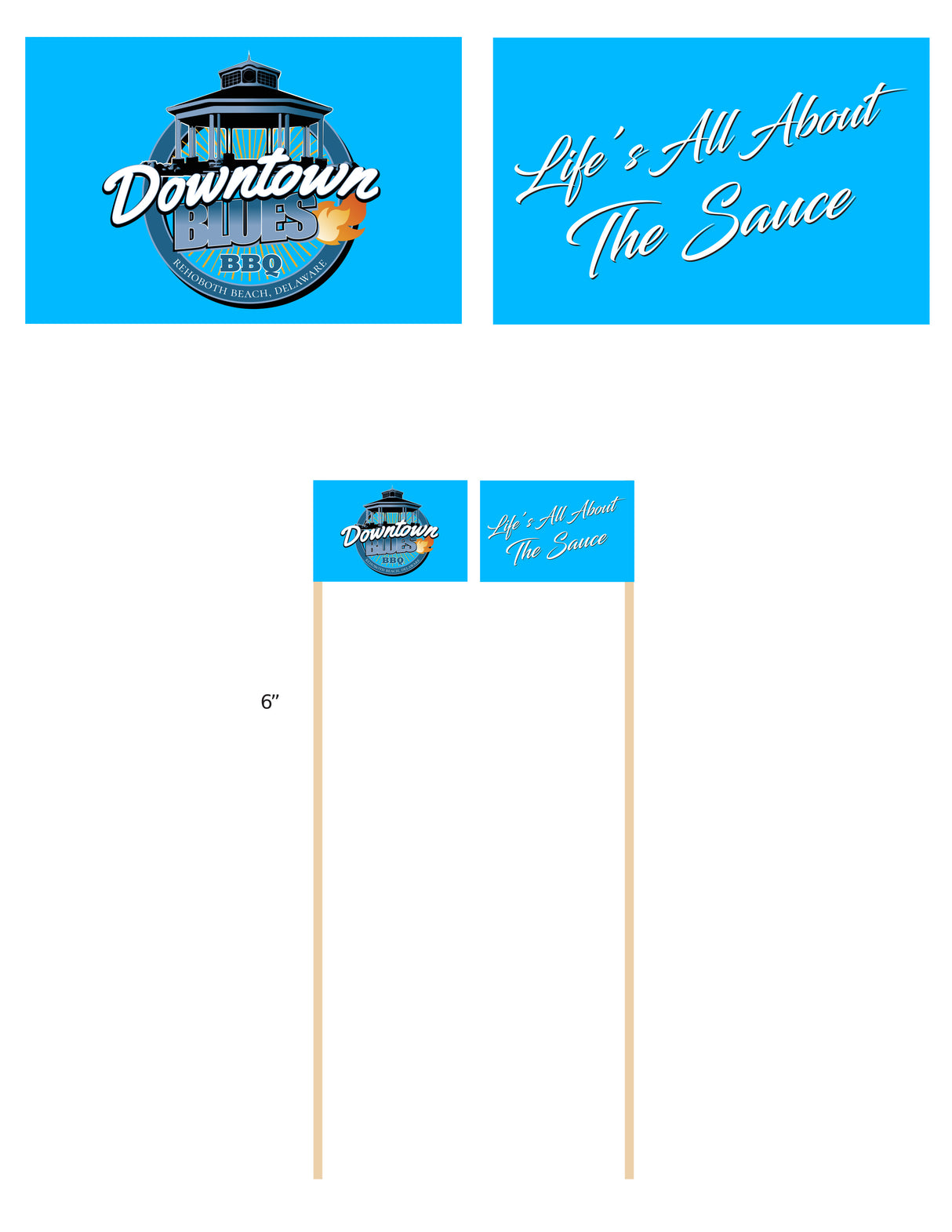 Cure-dents en forme de drapeau avec bâton de 6 pouces