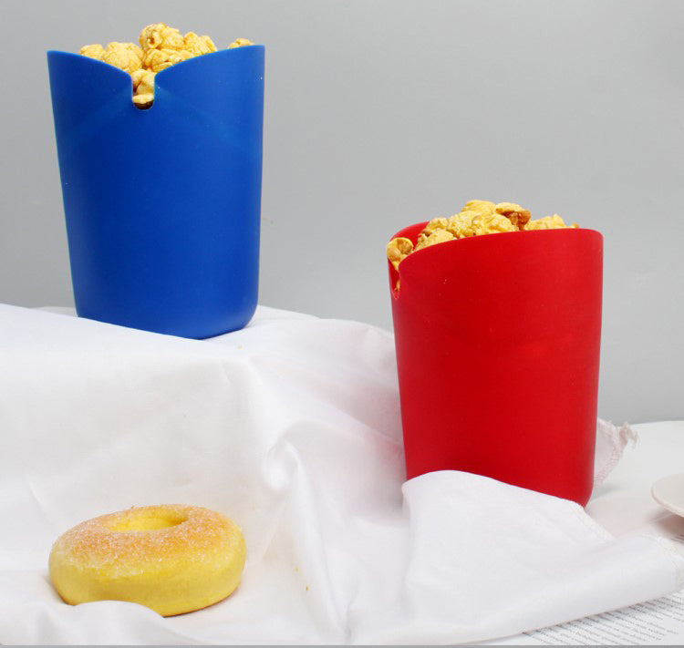 Seau à pop-corn pliable en silicone