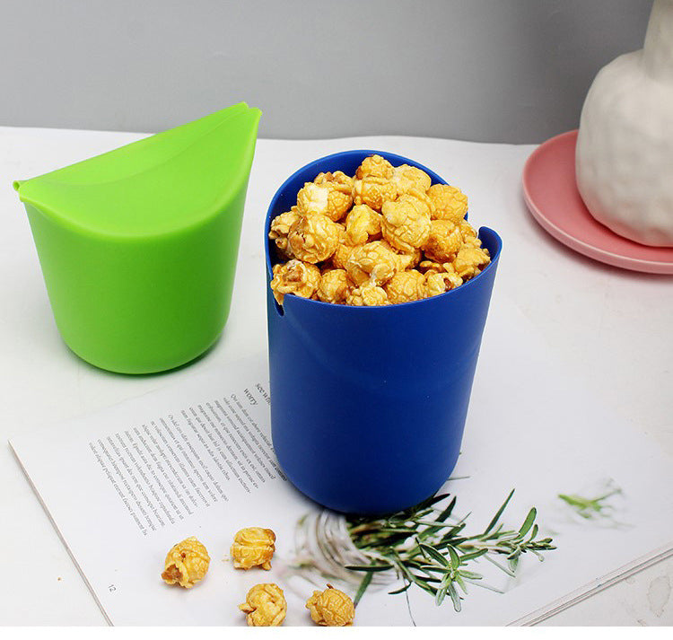Seau à pop-corn pliable en silicone