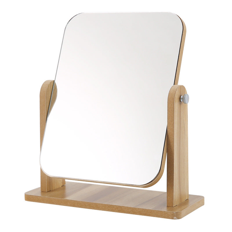 Miroir de beauté sur pied en bois