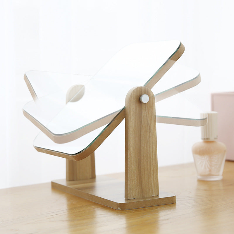 Miroir de beauté sur pied en bois