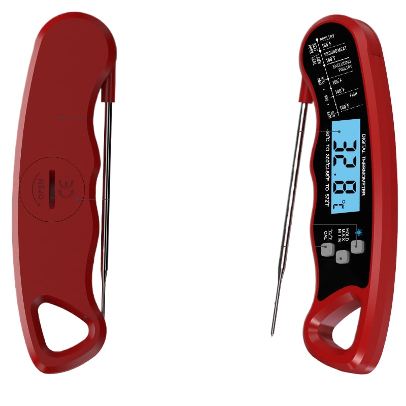 Termómetro de alimentos plegable e impermeable