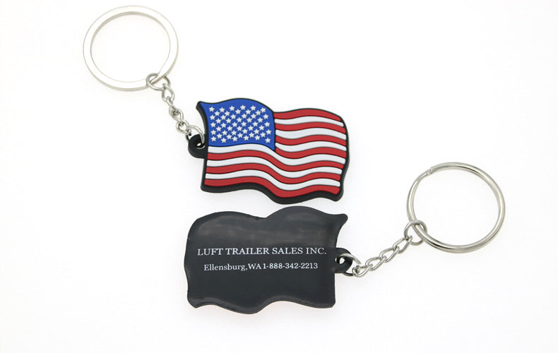 Us Flag Soft Key Chain Tag