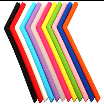 Pailles en silicone droites ou courbées