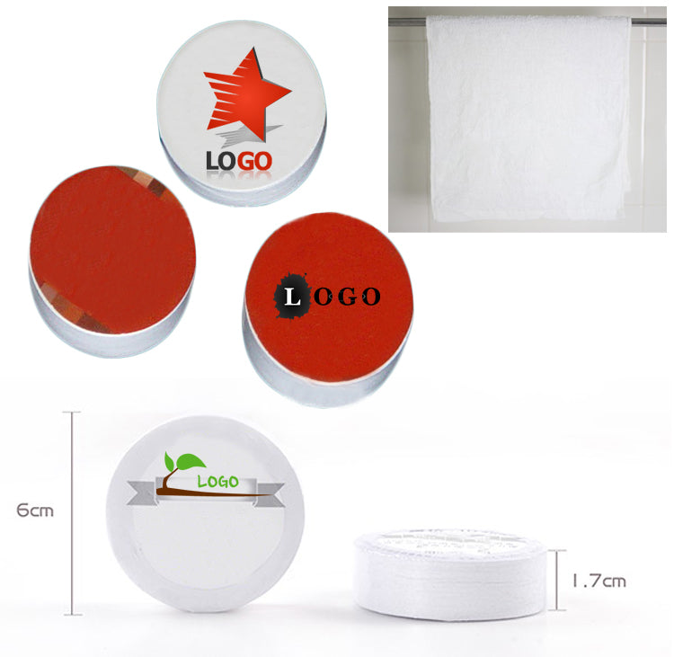 Serviette compressée de forme ronde