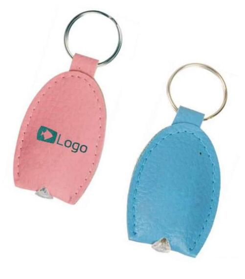 Porte-clés en similicuir avec lumière LED