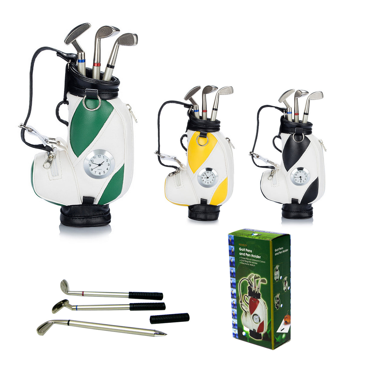 Voiturette de golf avec stylos