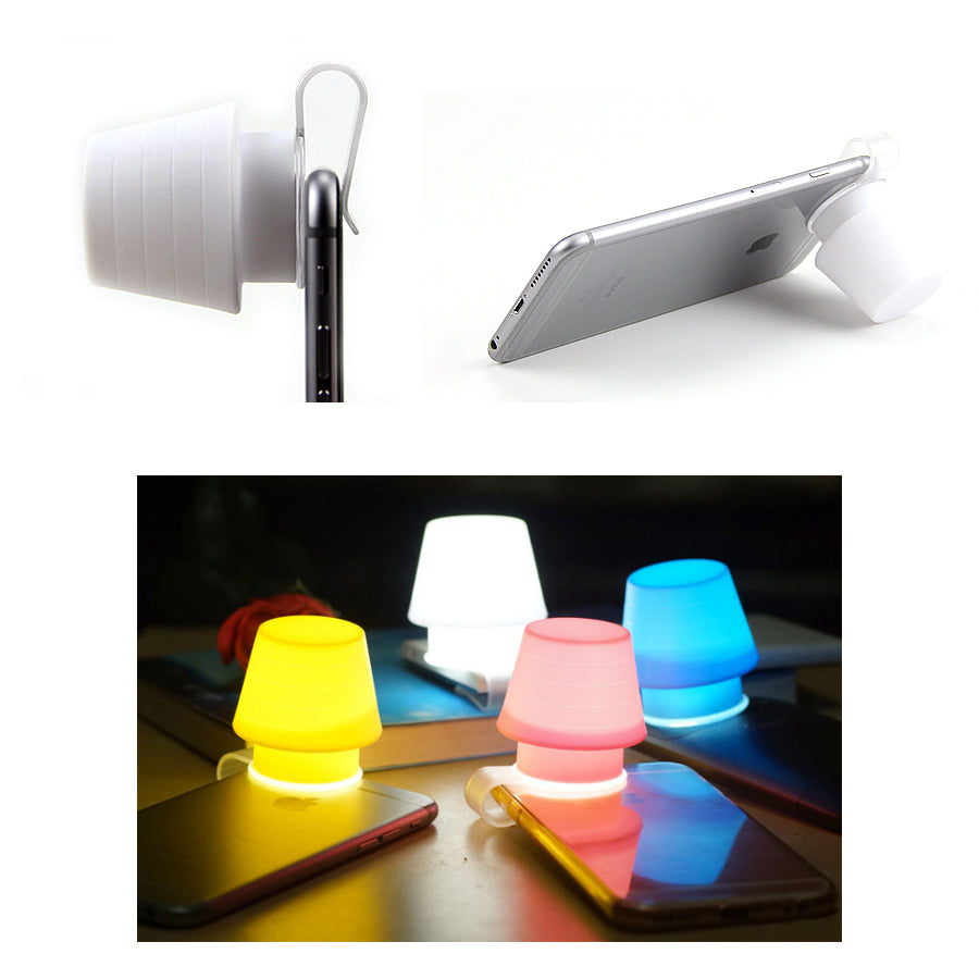 Lampe de nuit 2 en 1 en silicone pour téléphone portable