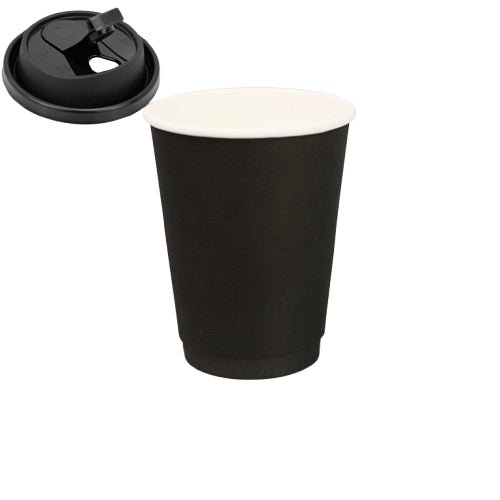 12oz Double Layered Black Paper Cup - Yorkn Inc✅