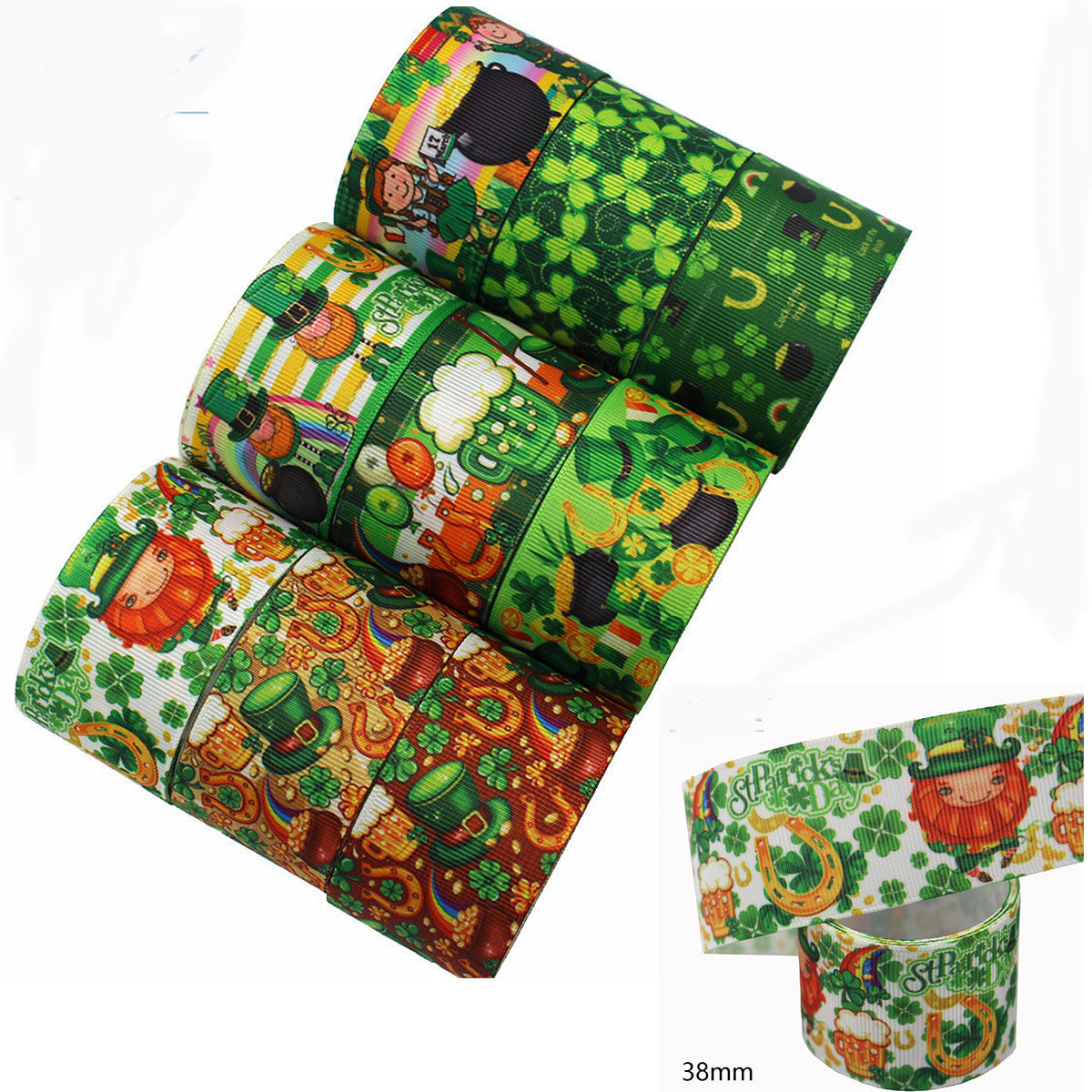 Ruban vert de la Saint-Patrick entièrement imprimé