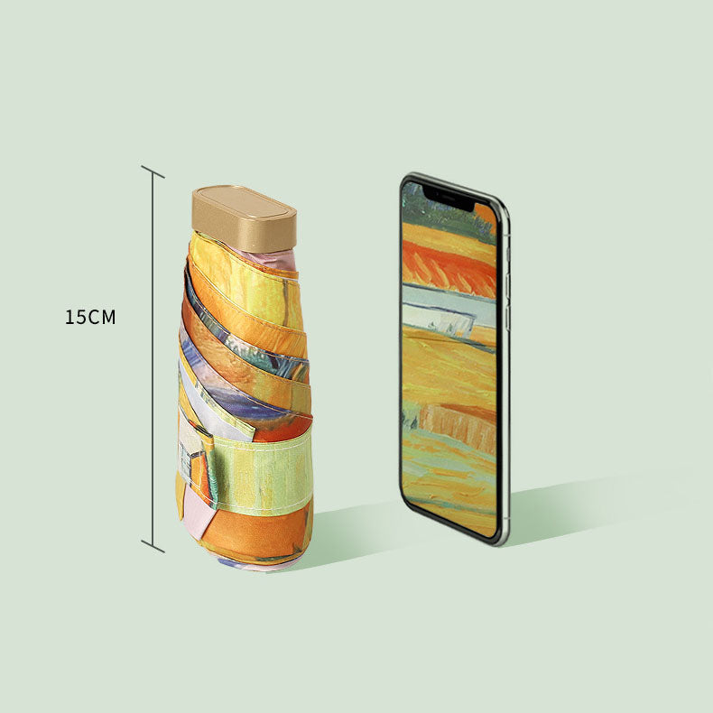 Parapluie pliable imprimé doré pleine grandeur