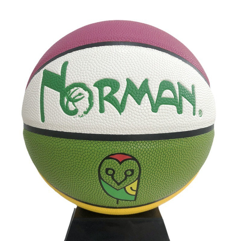 Ballon de basket en cuir taille adulte gravé