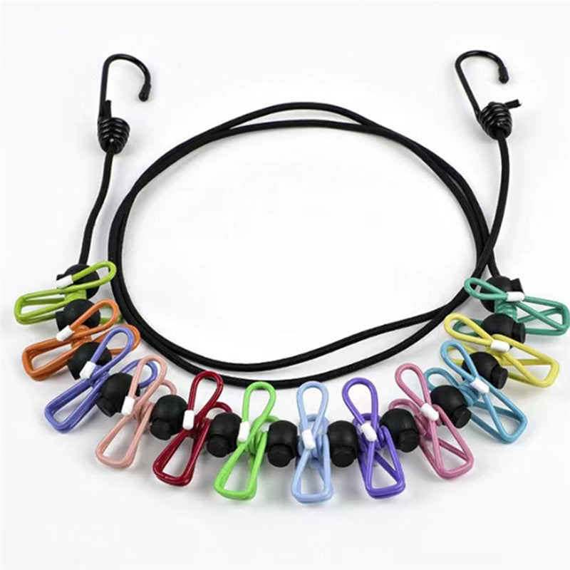 Ensemble de 12 pinces et pochette pour corde à linge d'extérieur