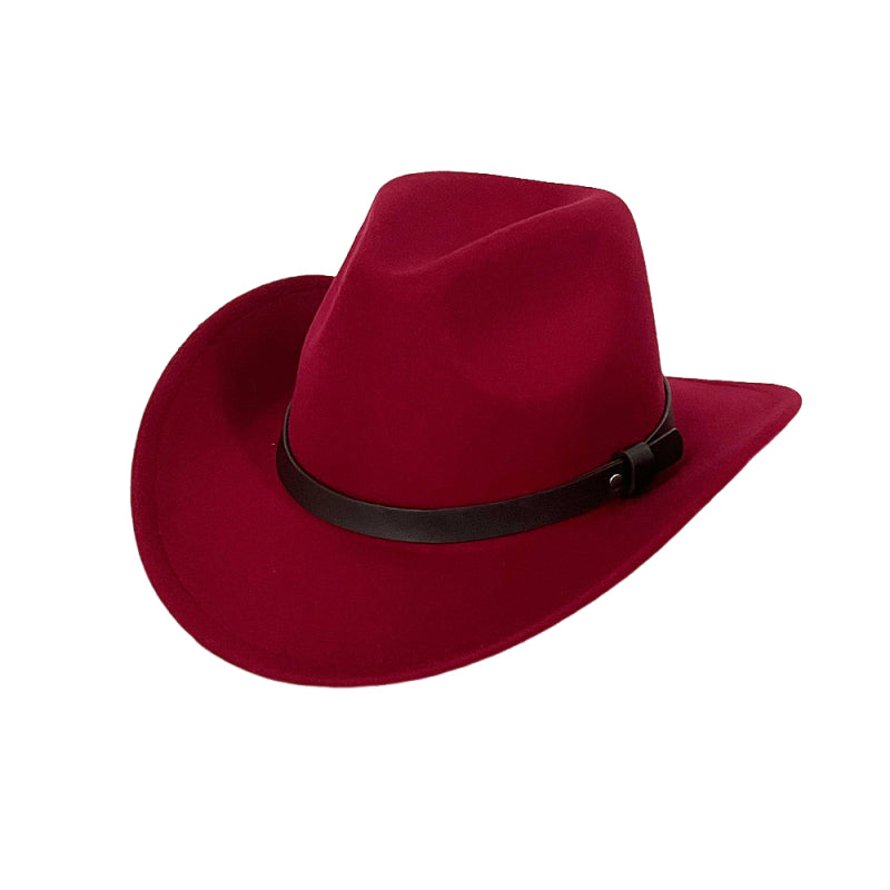 Chapeau de cowboy en velours unisexe