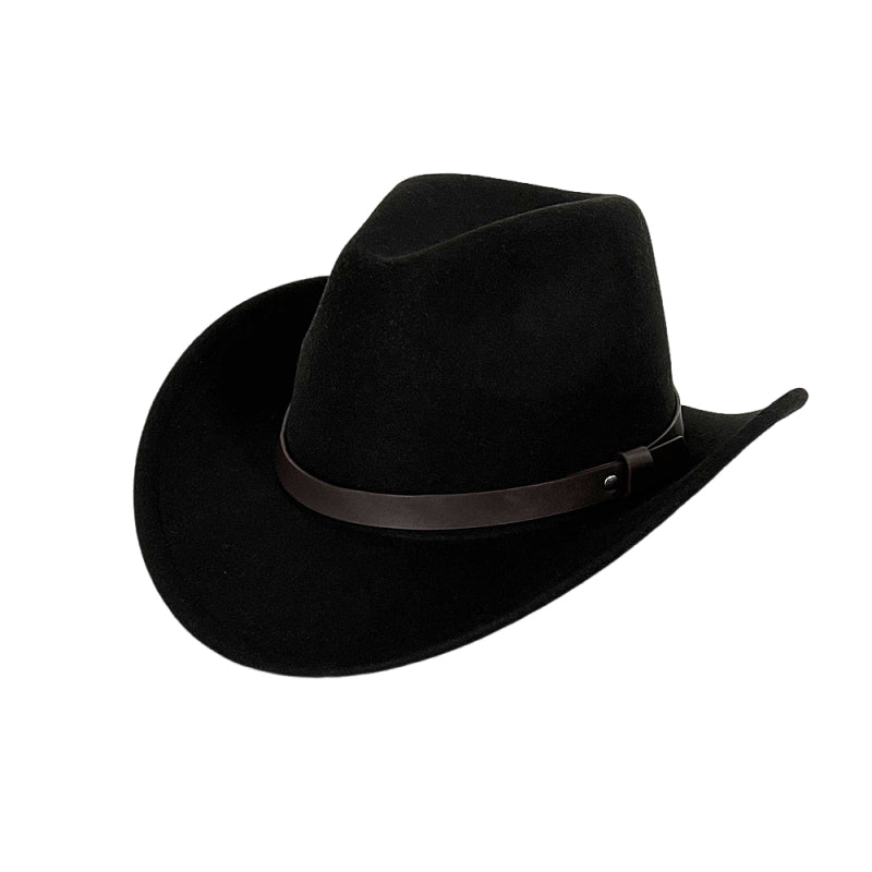 Chapeau de cowboy en velours unisexe