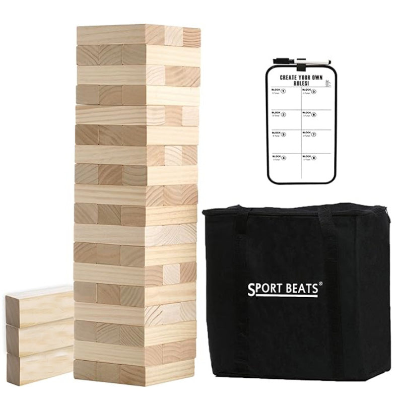 Wood Blocks Set Giant Jenga Wth Carrying Bag - By Boat