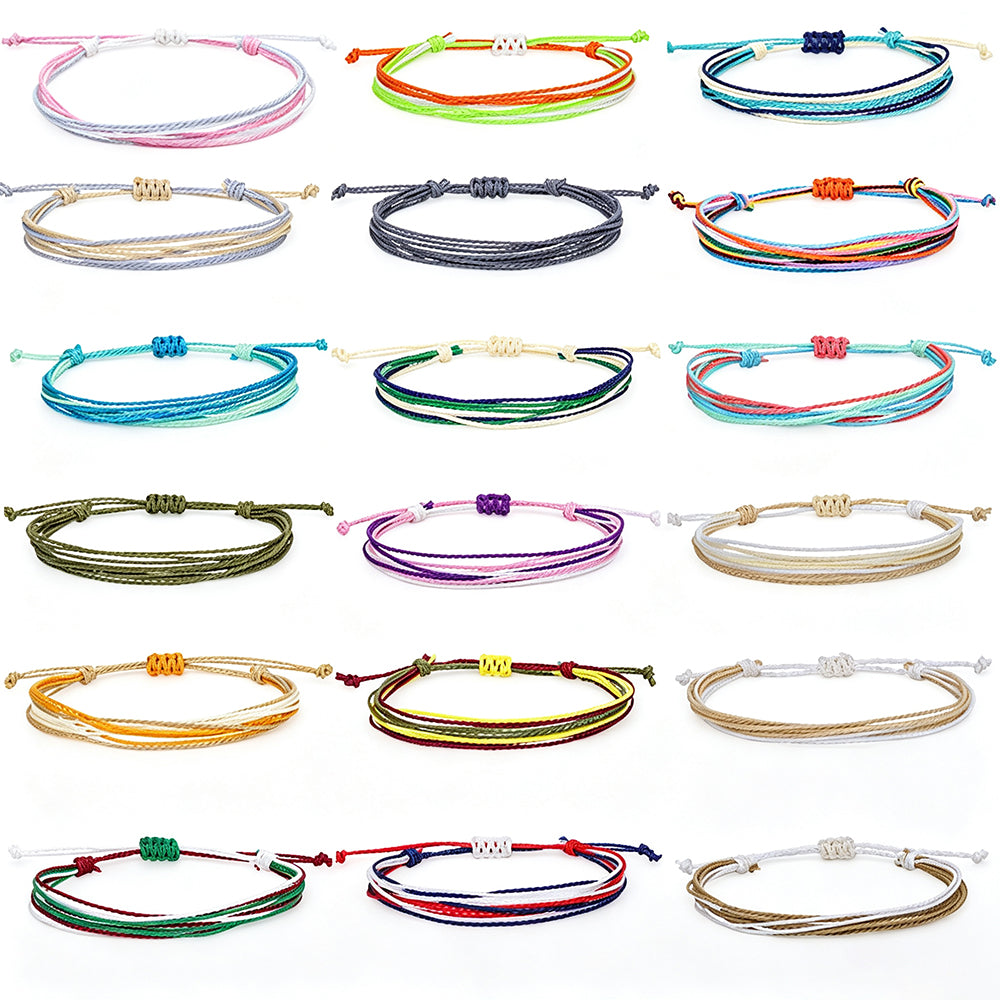 Adjustable String Bracelet With Paper Card