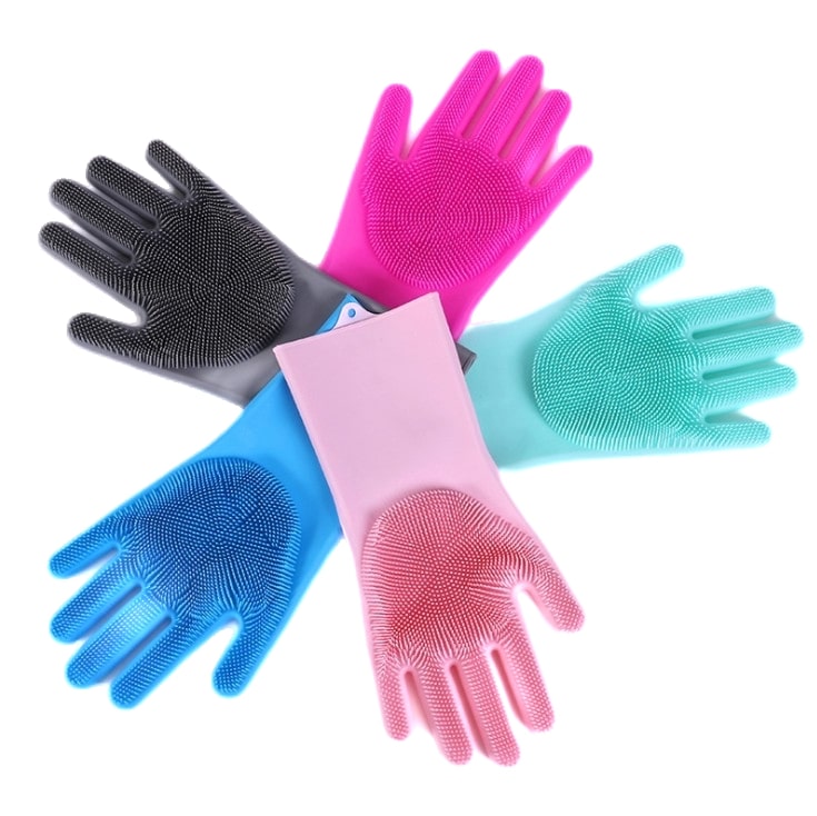 Gants de nettoyage en silicone pour brosses et récureurs