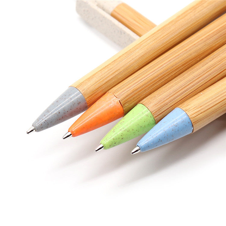 Stylo écologique rétractable en bambou et paille de blé