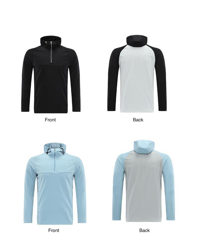 Veste pull 1/4 zippée avec poches