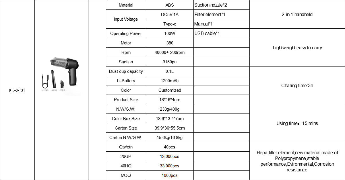 Aspirateur à main portable