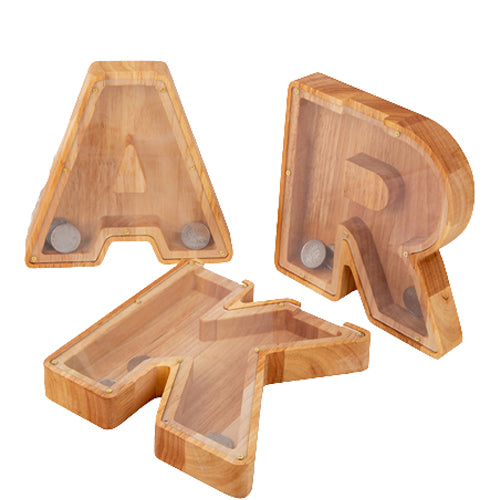 Tirelire en bois avec lettres pour anniversaire