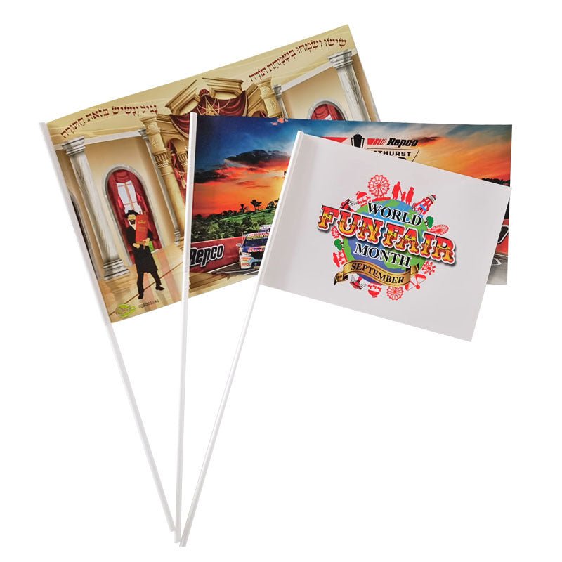 2 Sides Imprint 3x6inch Paper Flag - Yorkn Inc✅