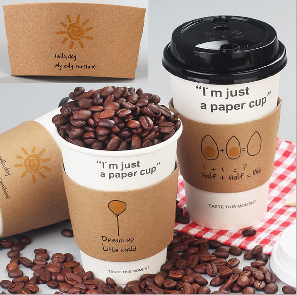 Protective Corrugated Coffee Cup Sleeves For 16 Oz