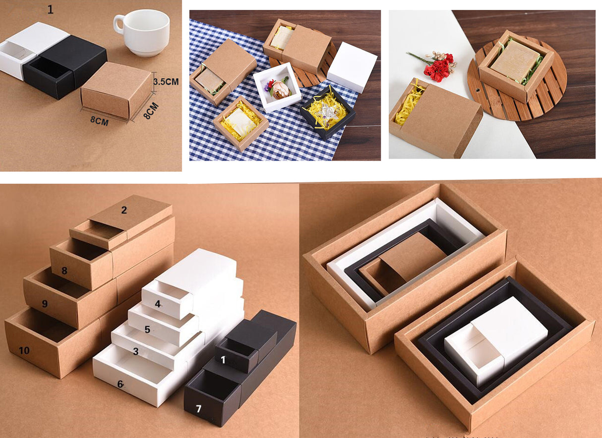 Boîtes d'emballage cadeaux de petite taille en papier kraft