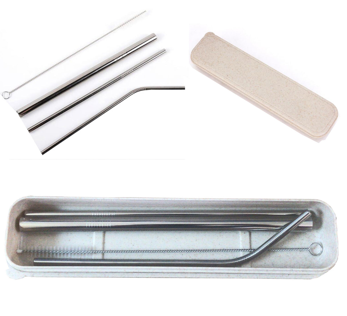 Stainless Steel Straw With Plastic Case