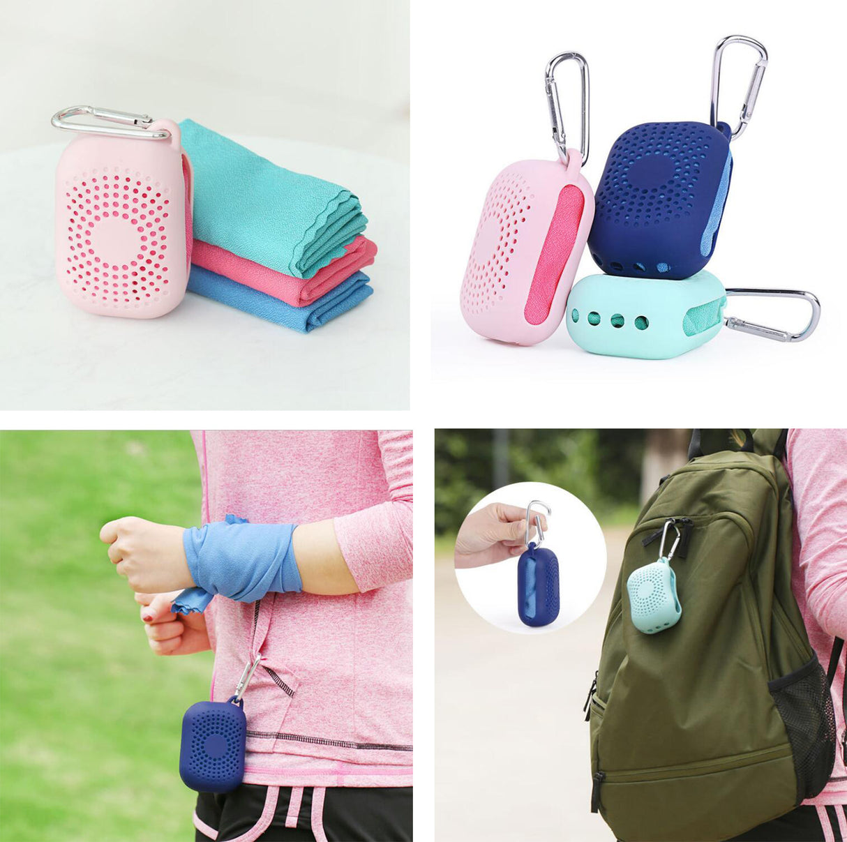 Serviette rafraîchissante avec étui en silicone