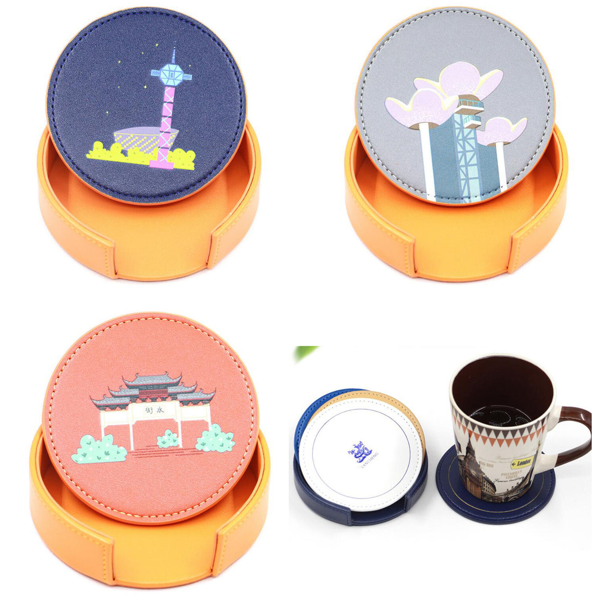 Dessous de verre en cuir synthétique