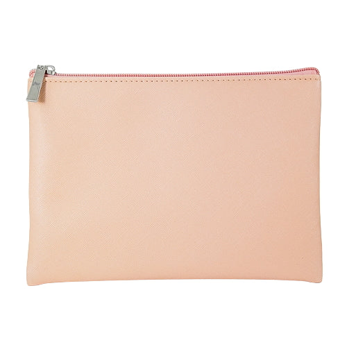 Pochette zippée en cuir synthétique