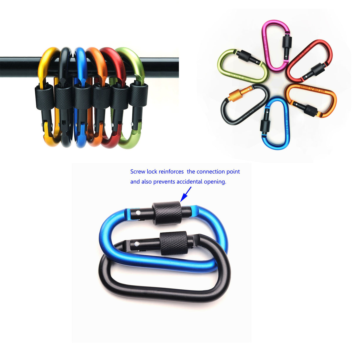 Aluminum Alloy Carabiner Screw Buckle Lock