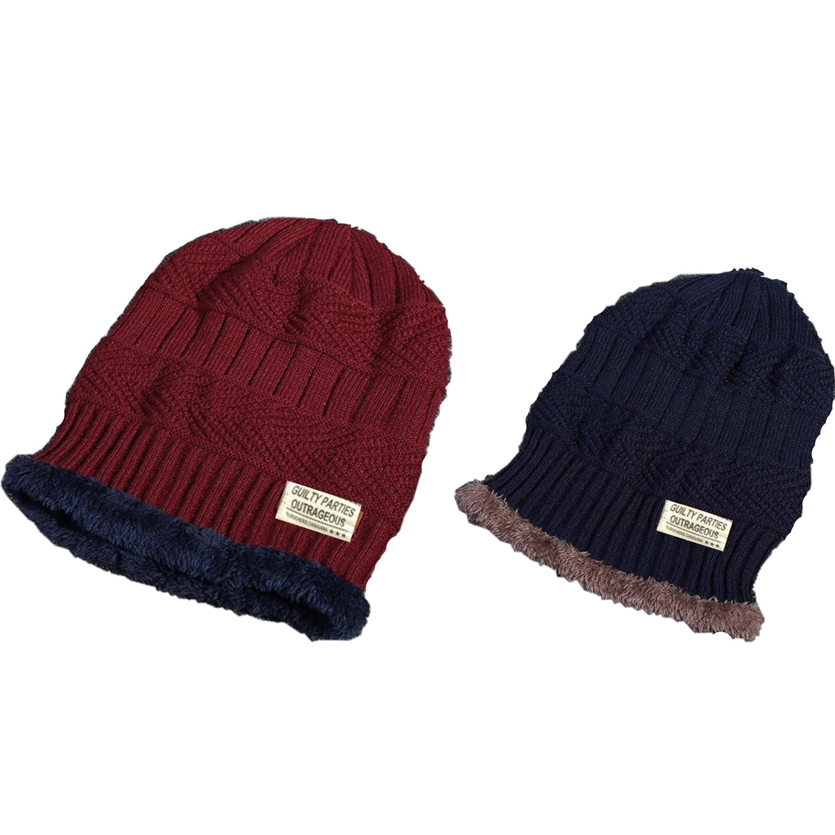 Bonnet en tricot acrylique avec logo tissé