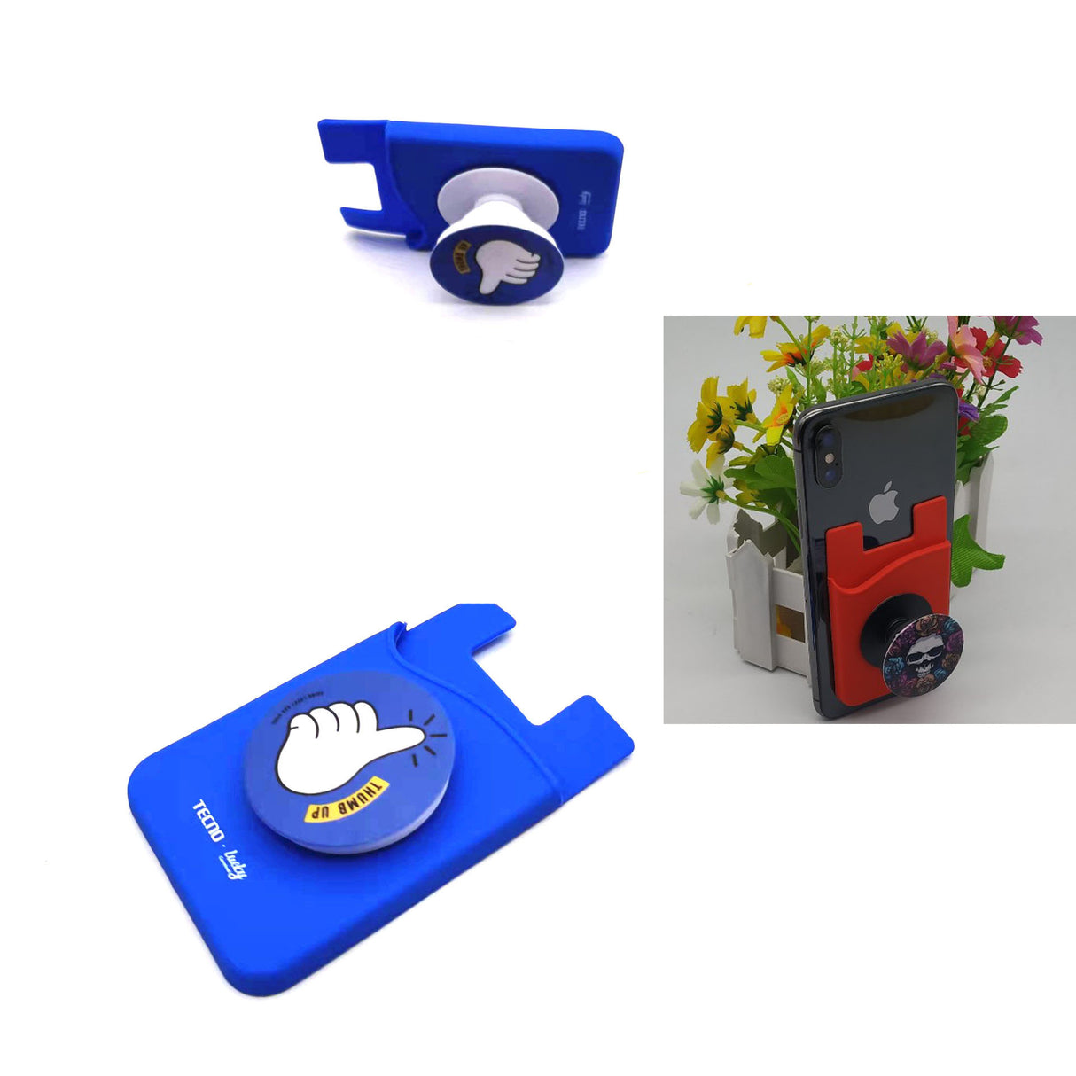 Support portefeuille en silicone pour téléphone