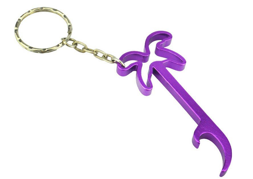 Porte-clés décapsuleur en aluminium en forme de palmier