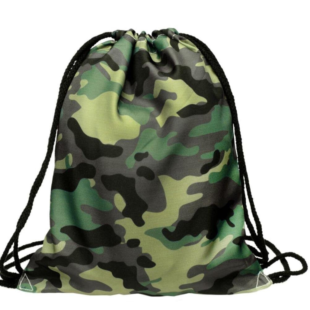 Sac à dos à cordon de serrage camouflage