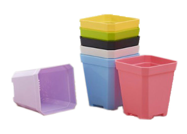 Mini Square Plastic Plant Flower Pot Home Office Decor Planter Colorful