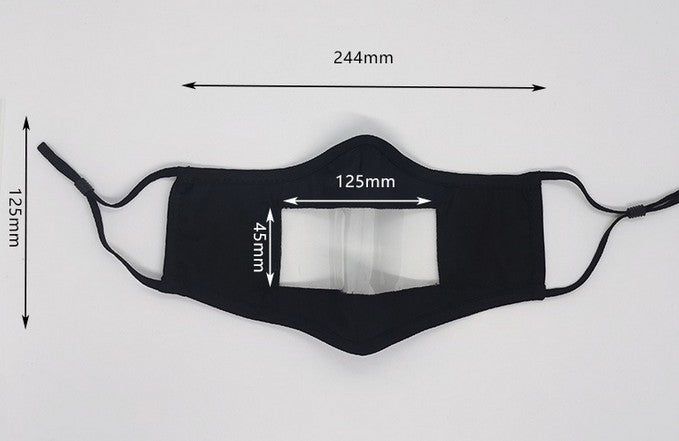 Masque avec fenêtre transparente