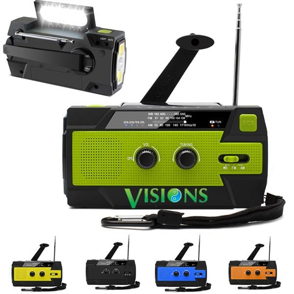 Lampe de poche radio solaire à manivelle