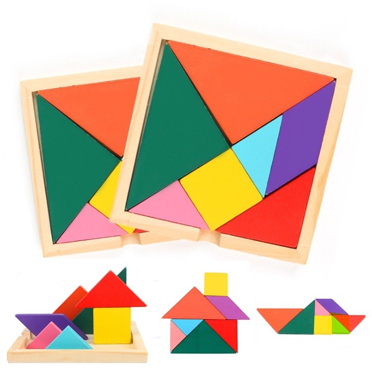 Puzzles Tangram en bois pour enfants