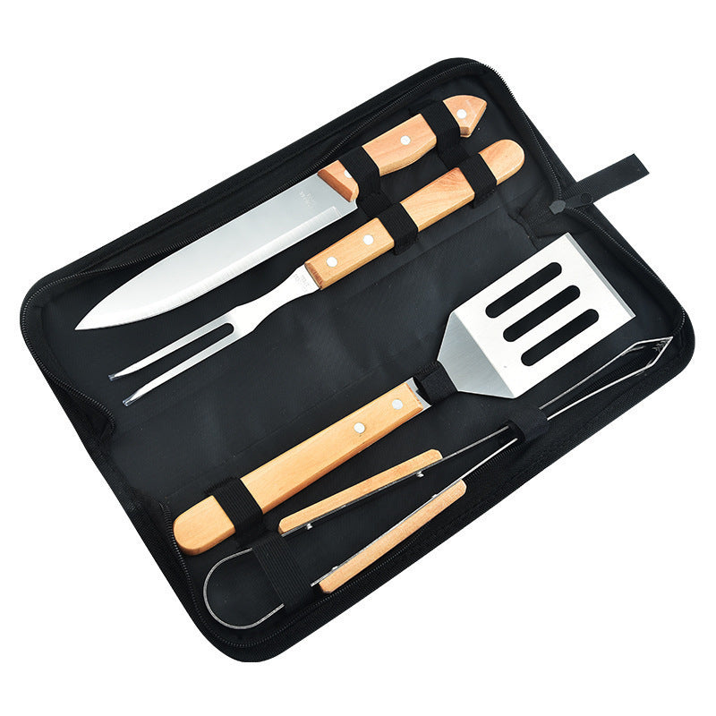 Lot de 4 ustensiles de barbecue portables avec étui