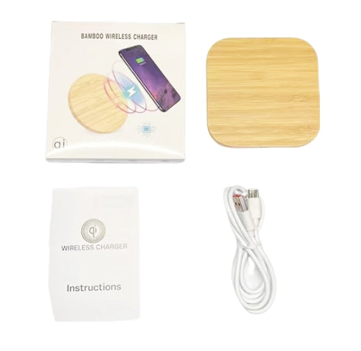 Chargeur sans fil en bambou 15 W