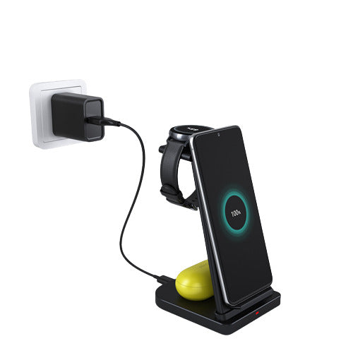 Chargeur sans fil 3-en-1 15 W + chargeur mural