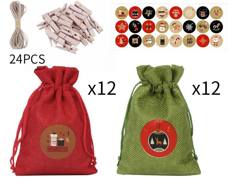 Ensemble de 24 sacs de Noël