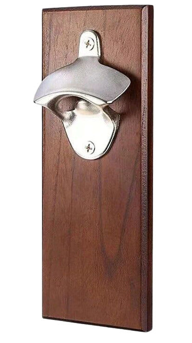 Décapsuleur mural en bois