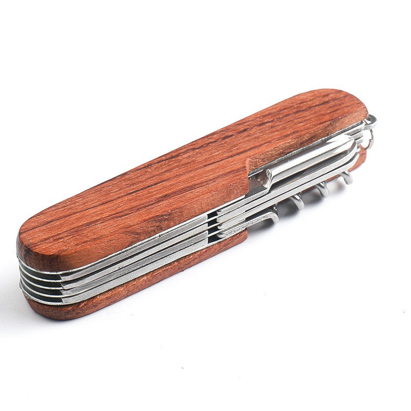 Couteau multi-usages en bois massif