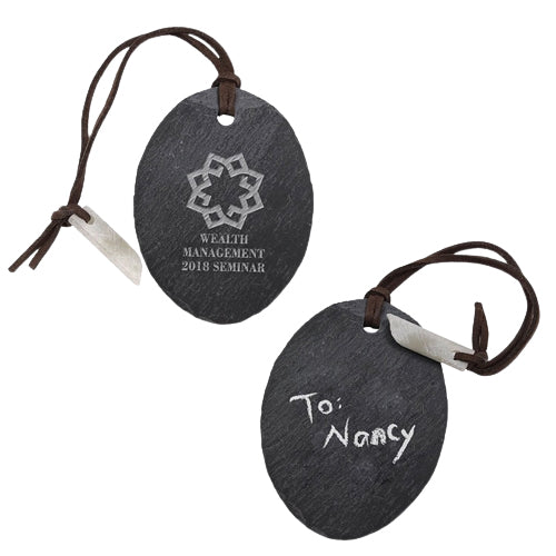 Étiquette cadeau ovale en ardoise