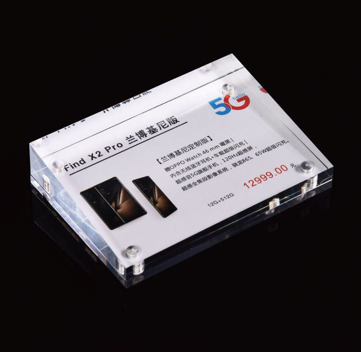 Carte d'affichage magnétique solide en acrylique